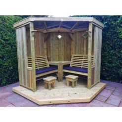 Four Seasons Garden Room - Installation Included - Decking Optional â€“ Assembly Included. Wooden Outdoor Shelter, Alfresco Dining Shelter