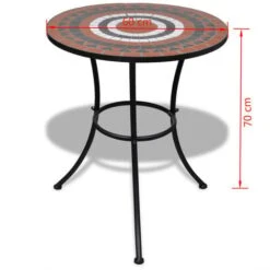 Bistro Table Terracotta And White 60 Cm Mosaic VidaXL -Outdoor Furniture Store 1599674 3