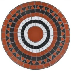 Bistro Table Terracotta And White 60 Cm Mosaic VidaXL -Outdoor Furniture Store 1599674 4