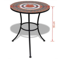 3 Piece Bistro Set Ceramic Tile Terracotta And White VidaXL -Outdoor Furniture Store 1602162 3