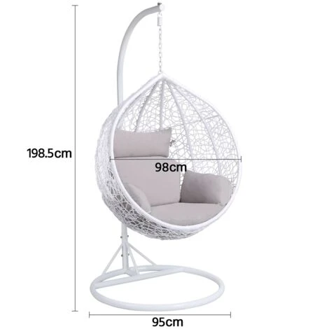 Yaheetech Rattan Swing Patio Garden Weave Hanging Egg Chair W/Cushion& Cover In Or Outdoor 7 Yaheetech Rattan Swing Patio Garden Weave Hanging Egg Chair W/Cushion& Cover In Or Outdoor - Image 5