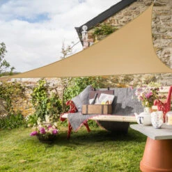 Greenbay Sun Shade Sail Garden Patio Party Sunscreen Awning Canopy 98% UV Block Triangle Sand 3.6x3.6x3.6m