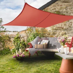 Greenbay Sun Shade Sail Garden Patio Yard Party Sunscreen Awning Canopy 98% UV Block Rectangle Terracotta 4x3m