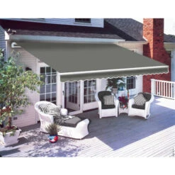 Greenbay 3.5 X 2.5m Manual Awning Garden Patio Canopy Sun Shade Shelter Retractable Grey