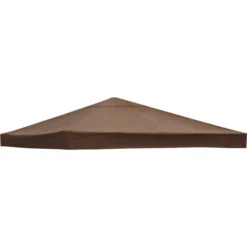 1-Tier Replacement Top Fabric For 3x3m Gazebo Pavilion Roof Canopy Coffee