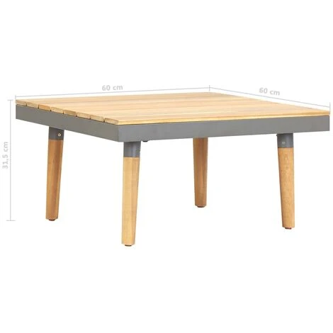 Garden Coffee Table 60x60x31.5 Cm Solid Acacia Wood VidaXL 7 Garden Coffee Table 60x60x31.5 Cm Solid Acacia Wood VidaXL - Image 5