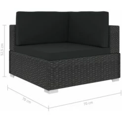 6 Piece Garden Lounge Set With Cushions Poly Rattan Black VidaXL -Outdoor Furniture Store 16934841 3