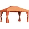 Outsunny 3m X 3.6m Aluminium Gazebo Canopy Patio Marquee Party Tent Orange -Outdoor Furniture Store 16968285 1