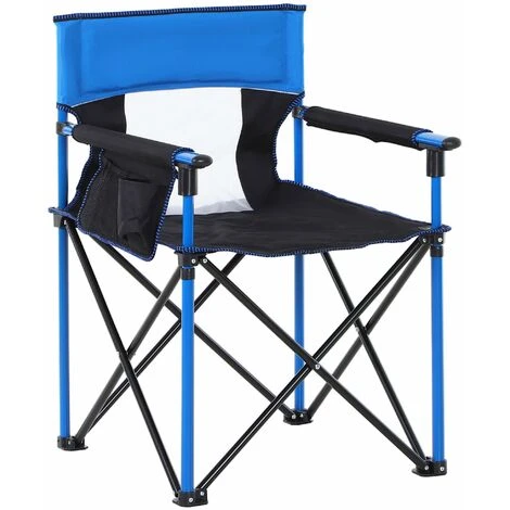 OUTSUNNY Outdoor Folding Camping Fishing Chair W/ Cup Holder, Phone Pocket, Backrest Blue 3 OUTSUNNY Outdoor Folding Camping Fishing Chair W/ Cup Holder, Phone Pocket, Backrest Blue