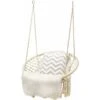COSTWAY Outdoor & Indoor Swing Chair With LED Lights, Cotton Rope Macrame Hanging Chair, Tassels Hammock Swing Seat For Garden, Patio And Living Room, 150kg Load Capacity (Beige, Without LED Lights) -Outdoor Furniture Store 16985605 1