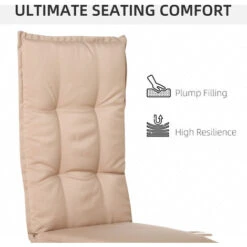 Outsunny Single Seat Replacement High Back Chair Folding Garden Seat Pad Beige -Outdoor Furniture Store 17049201 4