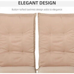 Outsunny Single Seat Replacement High Back Chair Folding Garden Seat Pad Beige -Outdoor Furniture Store 17049201 5