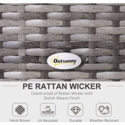 Outsunny 5PCS Garden Rattan Wicker Sofa Outdoor Patio Furniture Set W/ Pillow -Outdoor Furniture Store 17049203 4