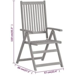 Garden Reclining Chairs 2 Pcs Grey Solid Acacia Wood VidaXL 9 Garden Reclining Chairs 2 Pcs Grey Solid Acacia Wood VidaXL -Outdoor Furniture Store 17078176 3