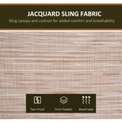 Outsunny Outdoor 3-person Garden Metal Padded Porch Swing Chair Bench Beige -Outdoor Furniture Store 17274283 5