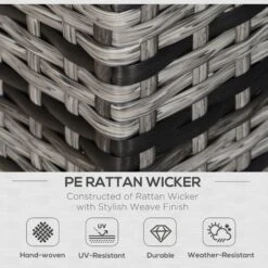 Outsunny Rattan Wicker 2-seat Sofa Loveseat Padded Garden Furniture Grey 10 Outsunny Rattan Wicker 2-seat Sofa Loveseat Padded Garden Furniture Grey -Outdoor Furniture Store 17274348 4