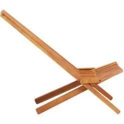 Folding Outdoor Lounge Chair Solid Acacia Wood VidaXL -Outdoor Furniture Store 17373515 4