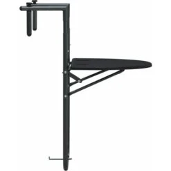 Hanging Balcony Table Black 60x64x83.5 Cm Plastic Rattan Look VidaXL -Outdoor Furniture Store 17425571 4