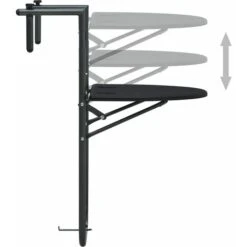 Hanging Balcony Table Black 60x64x83.5 Cm Plastic Rattan Look VidaXL -Outdoor Furniture Store 17425571 5