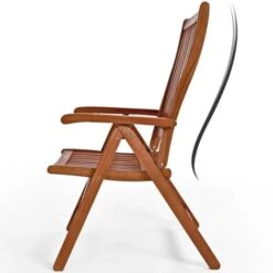 Deuba Wooden Garden Dining Table And Chairs Set FSC® Certified Eucalyptus Wood Outdoor Patio Conservatory Oval Furniture 6 Seater -Outdoor Furniture Store 17461773 4