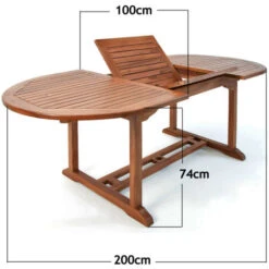 Deuba Wooden Garden Dining Table And Chairs Set FSC® Certified Eucalyptus Wood Outdoor Patio Conservatory Oval Furniture 6 Seater -Outdoor Furniture Store 17461773 5