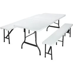 Table Bench Set Folding Camping Furniture Dining Table Bench Set Camping Table Benches Picnic Table Garden Furniture