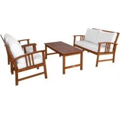 Wooden Garden Furniture Patio Bistro Set FSC Certified 4 Seater Acacia Hardwood -Outdoor Furniture Store 17462034 5