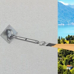 DETEX® Sun Sail Fixing Kit, Heavy Duty Hardware Triangle Rectangle Square Chrome Plated Steel - 40 Pcs -Outdoor Furniture Store 17462350 5