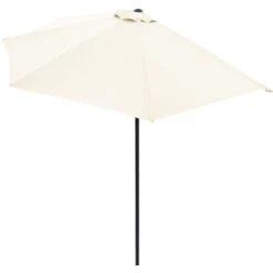 Half Parasol Semi-Circular Sun Shade Umbrella With 50+ UV-Protection Perfect For Balconies Gardens Patios - Red / Cream / Anthracite / Terracotta Cream