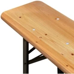 Casaria Beer Tent Set, 3-Piece Marquee Set Table 2x Benches Foldable Incl. Sun Umbrella Hole Quickly Assembled - Wooden Seating Set Garden Furniture -Outdoor Furniture Store 17462925 3