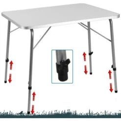Deuba Table Camping Folding Portable Adjustable Tables Garden Dining 80x60 Cm -Outdoor Furniture Store 17463684 3