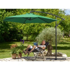 KINGSLEEVE Garden Sun Parasol Hanging 3m Sunshade Banana Patio Terrace Balcony Umbrella Canopy Cantilever Green -Outdoor Furniture Store 17463726 3