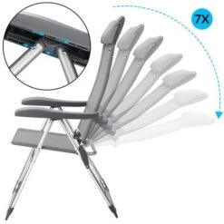 Casaria Garden Chair Set 2x Adjustable Outdoor Patio Balcony Terrace Camping Aluminum Armrests Foldable Grey Festival 9 Casaria Garden Chair Set 2x Adjustable Outdoor Patio Balcony Terrace Camping Aluminum Armrests Foldable Grey Festival -Outdoor Furniture Store 17464191 3