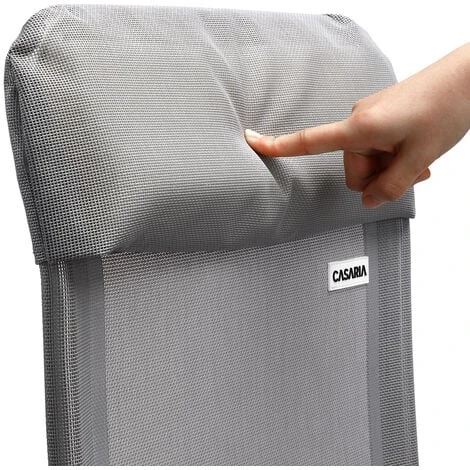 Casaria Garden Chair Set 2x Adjustable Outdoor Patio Balcony Terrace Camping Aluminum Armrests Foldable Grey Festival 6 Casaria Garden Chair Set 2x Adjustable Outdoor Patio Balcony Terrace Camping Aluminum Armrests Foldable Grey Festival - Image 4