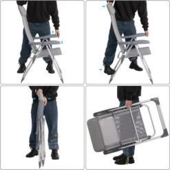 Casaria Garden Chair Set 2x Adjustable Outdoor Patio Balcony Terrace Camping Aluminum Armrests Foldable Grey Festival 11 Casaria Garden Chair Set 2x Adjustable Outdoor Patio Balcony Terrace Camping Aluminum Armrests Foldable Grey Festival -Outdoor Furniture Store 17464191 5