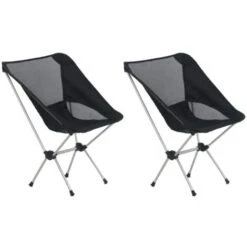 2x Folding Camping Chairs With Carry Bag 54x50x65 Cm Aluminium VidaXL