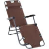 Outsunny 2 In 1 Outdoor Folding Sun Lounger W/ Adjustable Back And Pillow Brown -Outdoor Furniture Store 17810786 1