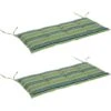Outsunny 2 PCS Patio Bench Swing Chairs Garden Chairs Cushion Mat Strips Green Stripe -Outdoor Furniture Store 17810803 1