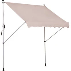 Outsunny 2x1.5m Manual Retractable Patio Awning Floor- To-ceiling Shade Beige