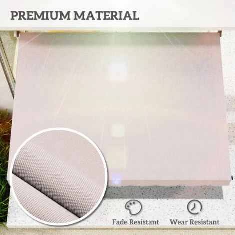 Outsunny 2x1.5m Manual Retractable Patio Awning Floor- To-ceiling Shade Beige 7 Outsunny 2x1.5m Manual Retractable Patio Awning Floor- To-ceiling Shade Beige - Image 5