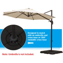 Outsunny Set Of 4 Parasol Base Stand Weights For Cantilever Umbrella Up To 120kg -Outdoor Furniture Store 17860039 5