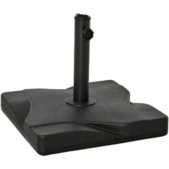 Outsunny 20KG Square Patio Umbrella Base, Fits Φ35mm,Φ38mm,Φ48mm Pole - Black