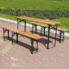 KMS BIRCHTREE Wooden Folding Beer Table Bench Set Trestle -Outdoor Furniture Store 18019647 1