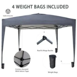 KMS BIRCHTREE Pop Up Gazebo 3X3M Grey -Outdoor Furniture Store 18019700 3