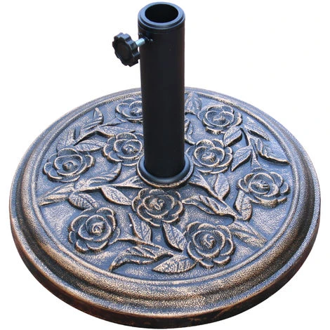 Greenbay 12kg Cement Concrete Round Parasol Base Umbrella Stand Weights Garden Outdoor Accessories Rose Pattern Cast Iron Effect 3 Greenbay 12kg Cement Concrete Round Parasol Base Umbrella Stand Weights Garden Outdoor Accessories Rose Pattern Cast Iron Effect
