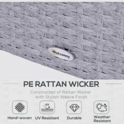 Outsunny 5 Pieces Outdoor Patio Furniture Set Wicker Conversation Set Grey And White -Outdoor Furniture Store 18176039 4