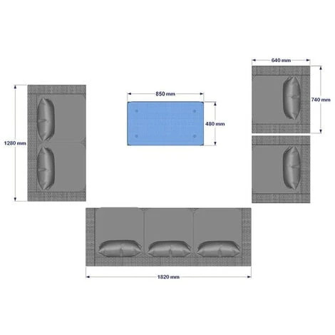 YAKOE VANCOUVER 7 SEATER RATTAN GARDEN SOFA SET IN BLACK WITH FITTING COVER 6 YAKOE VANCOUVER 7 SEATER RATTAN GARDEN SOFA SET IN BLACK WITH FITTING COVER - Image 4