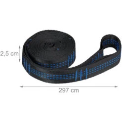 Relaxdays Hammock Straps, Hanging Suspension Swing Kit, Garden & Outdoor, Holds 200 Kg, 2 X Snap Hooks & Straps, Black -Outdoor Furniture Store 18364534 4