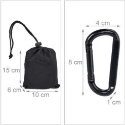 Relaxdays Hammock Straps, Hanging Suspension Swing Kit, Garden & Outdoor, Holds 200 Kg, 2 X Snap Hooks & Straps, Black -Outdoor Furniture Store 18364534 5