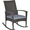 Outsunny Garden Rattan Rocking Chair, Bistro Recliner Furniture Seater Grey -Outdoor Furniture Store 18373667 1